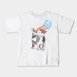 Cute Cat Loves To Be Pet Kids T-Shirt